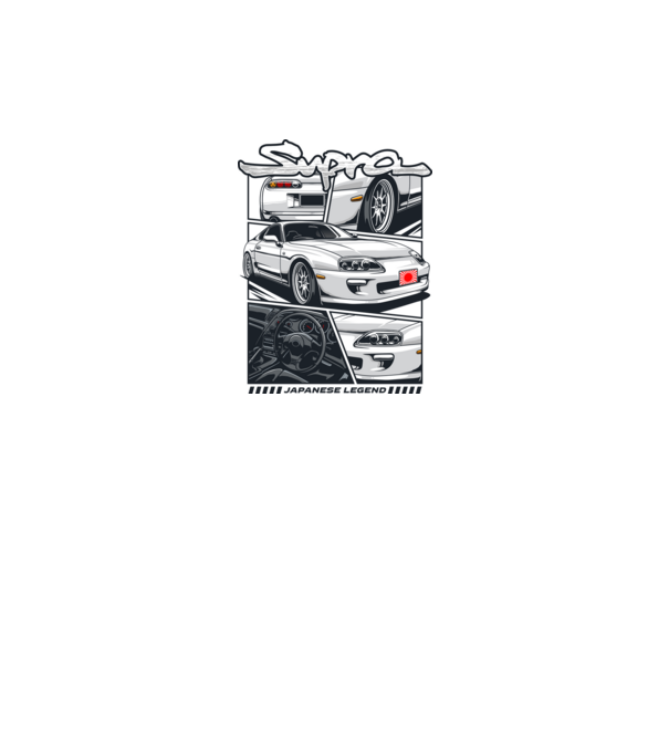 Toyota Supra minta fehér pólón
