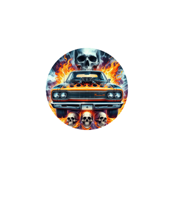 Muscle Car - Izomautó minta sötétkék pólón