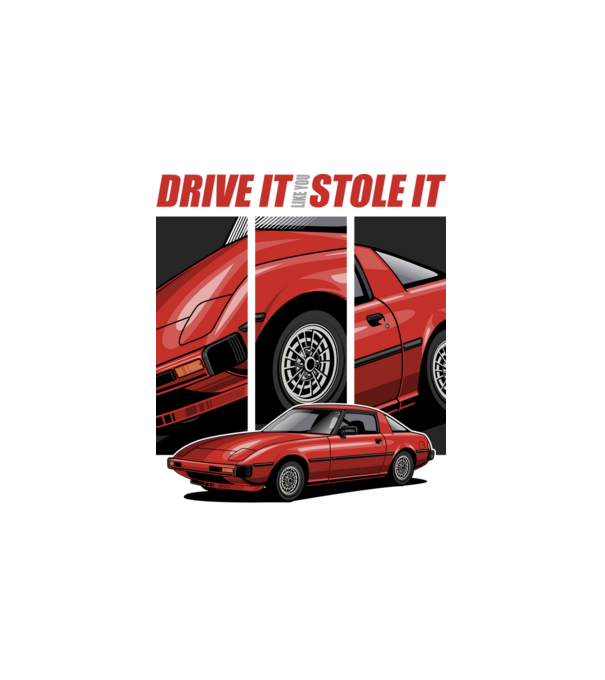 Mazda RX-7 - Drive it like you stole it minta fehér pólón