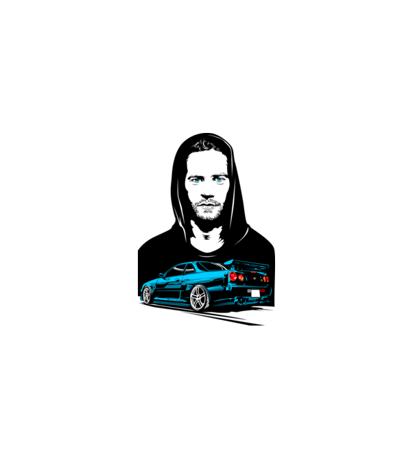 Paul Walker - Nissan Skyline R34 minta fehér pólón