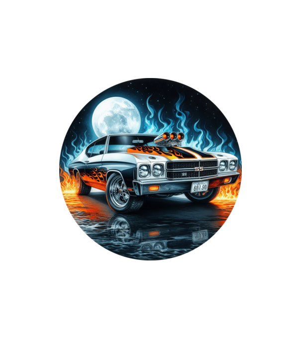 Muscle Car - Izomautó minta homokszín pólón