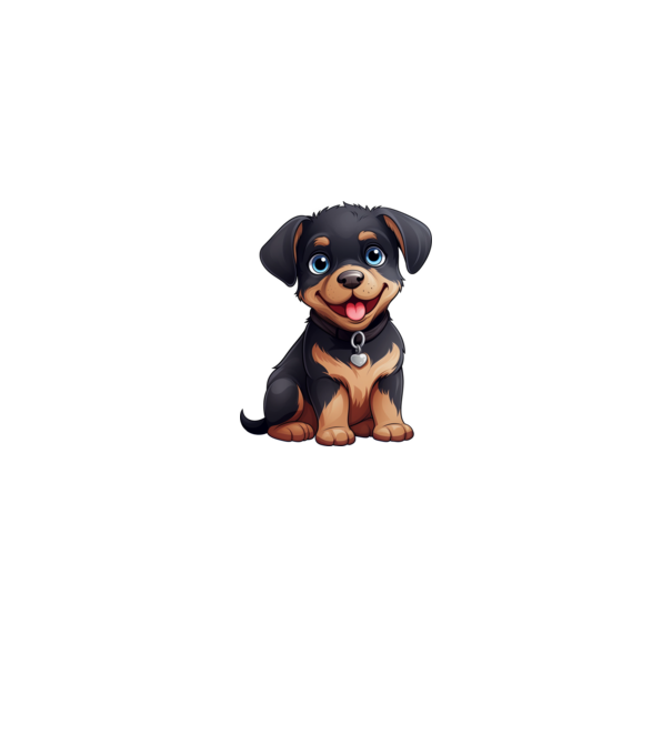 Aranyos kiskutya - Rottweiler minta fehér/piros pólón