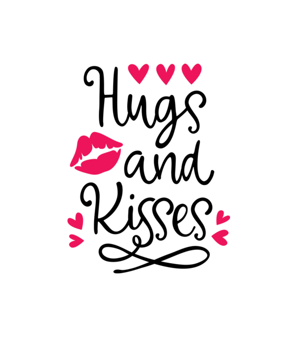 Hugs And Kisses - Ölelés és csókok minta fehér pólón