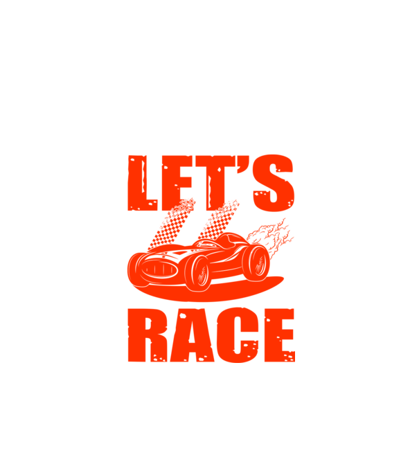 Let's Race - Versenyezzünk! minta fekete pólón