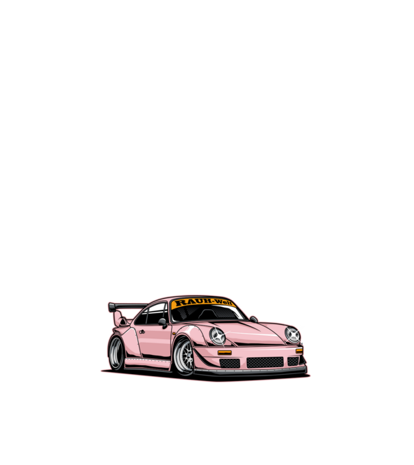 Porsche 930 minta sötétkék pólón