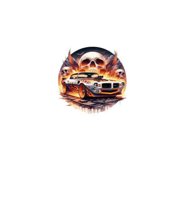 Muscle Car - Izomautó minta fekete pólón