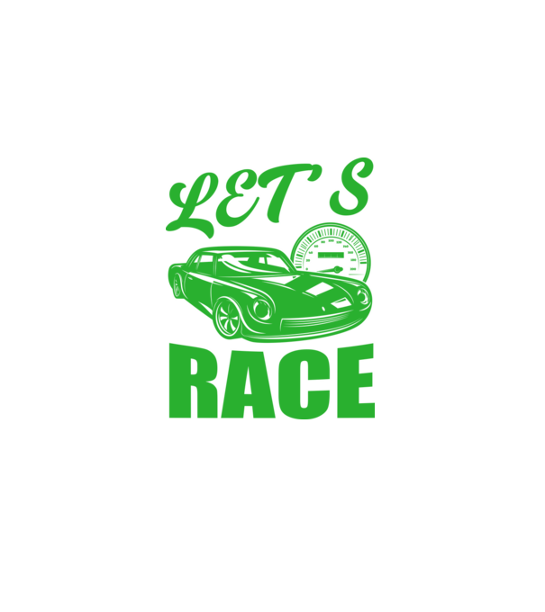 Let's Race - Versenyezzünk! minta fekete pólón