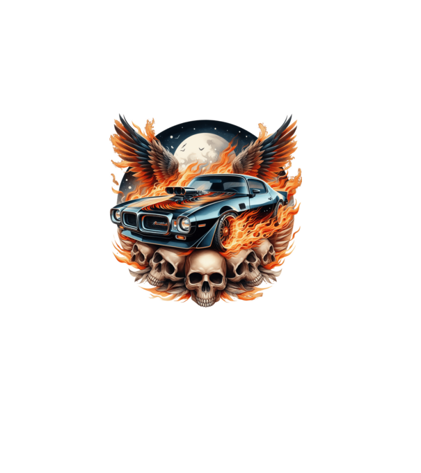 Muscle Car - Izomautó minta sötétkék pólón