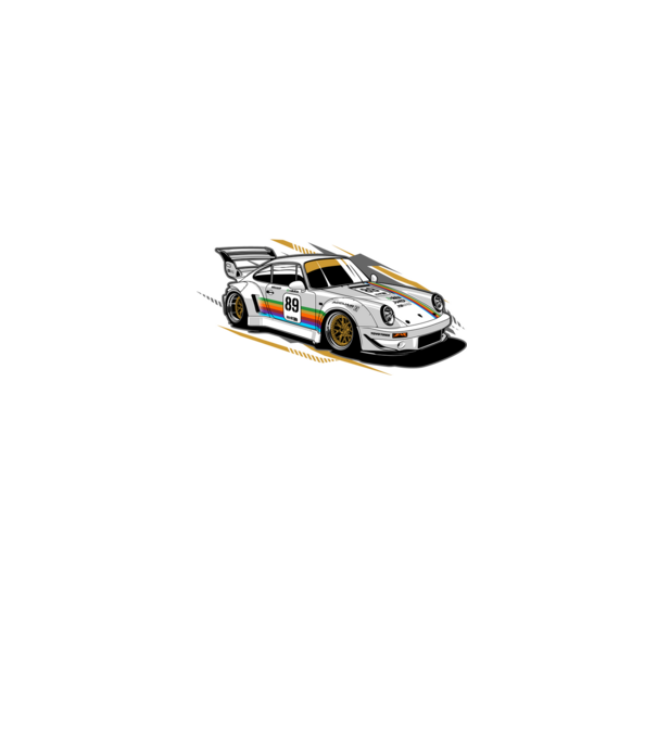 Porsche 964 minta farmerkék pólón