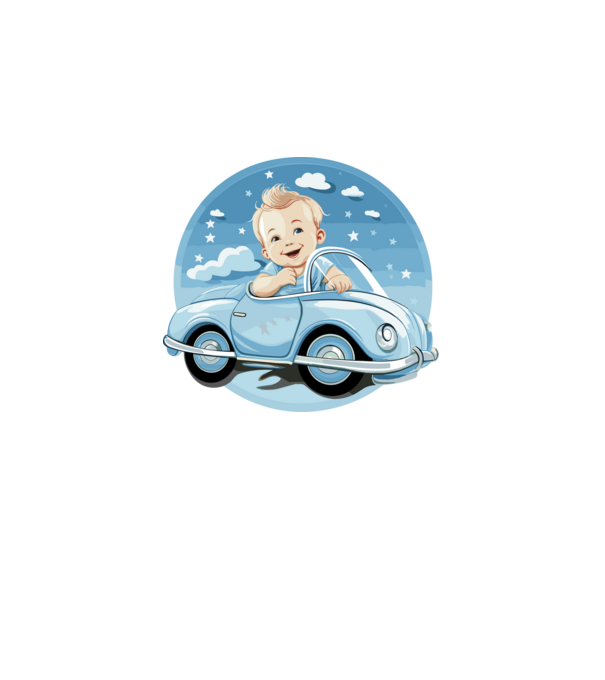 Baby Car (Baba autó) minta világos rózsaszín pólón
