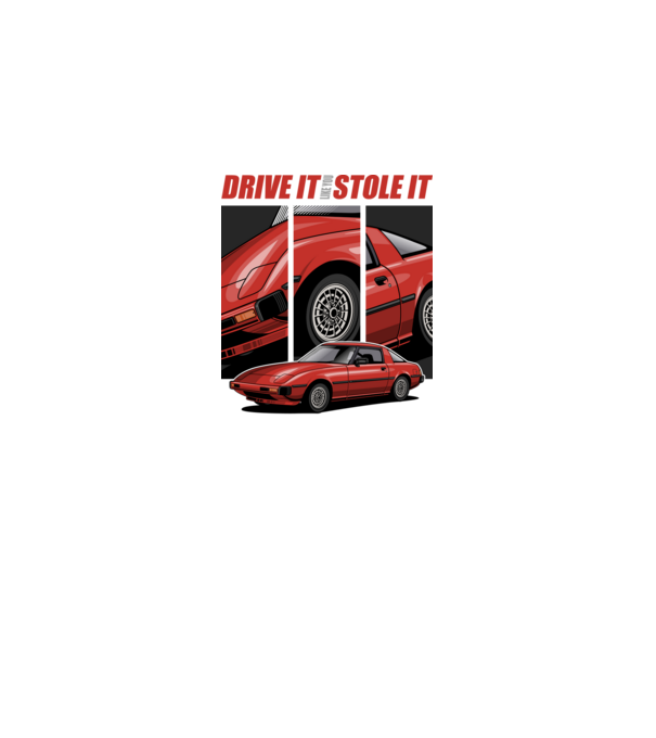 Mazda RX-7 - Drive it like you stole it minta fekete pólón