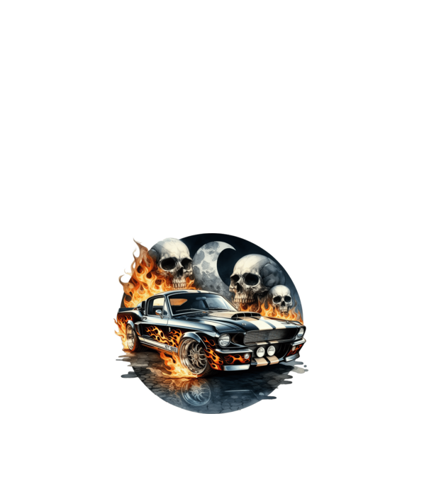Muscle Car - Izomautó minta fehér pólón