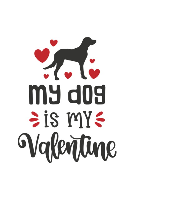 My Dog Is My Valentine - A kutyám az én Valentinom minta fekete pólón
