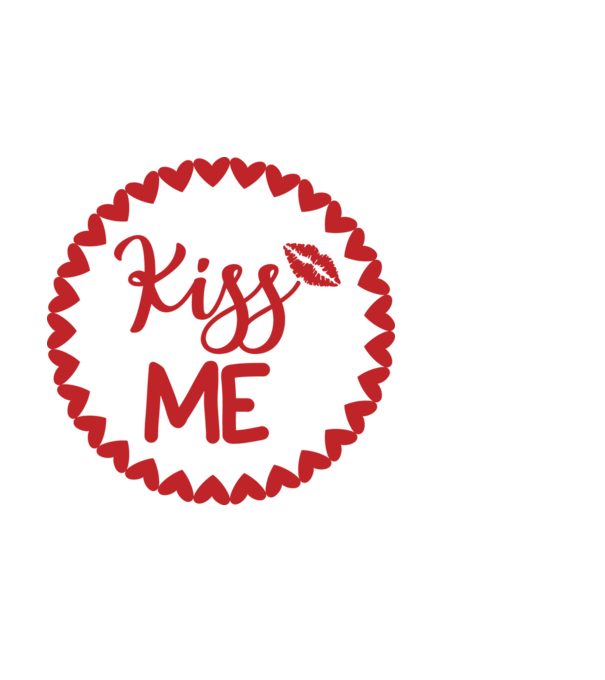 Kiss Me - Csókolj meg minta fekete pólón