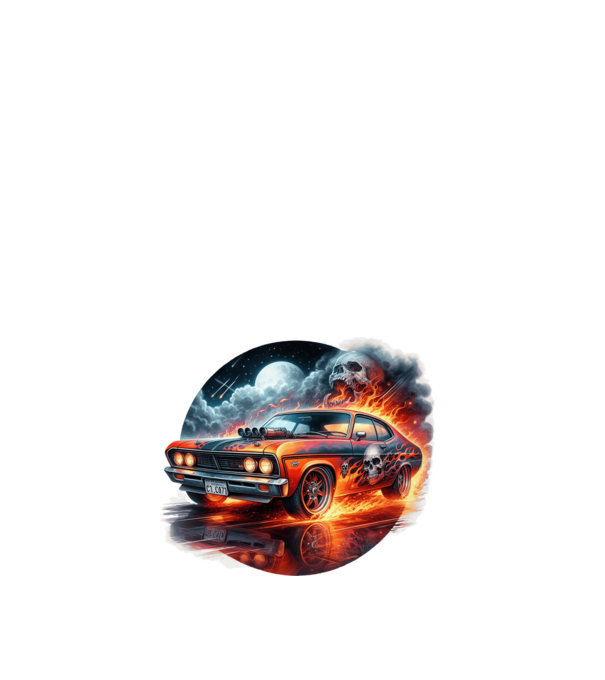 Muscle Car - Izomautó minta fehér pólón