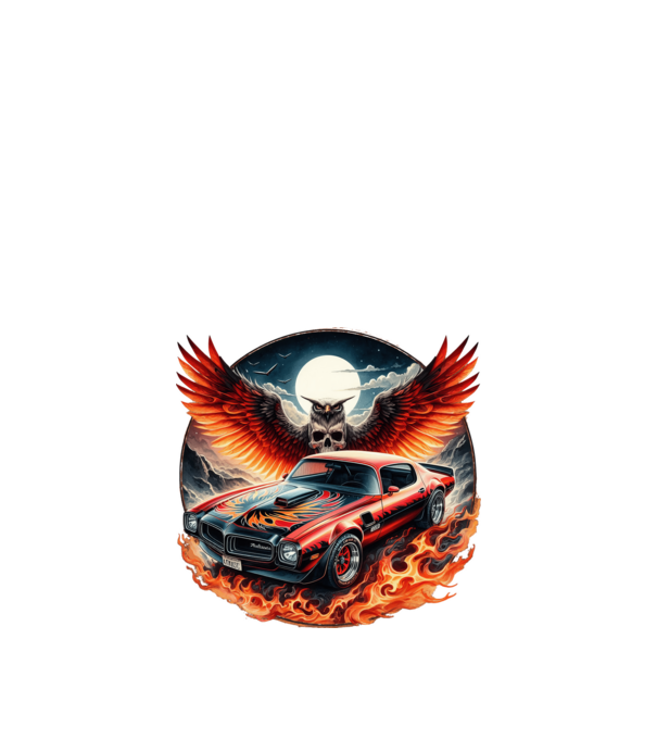 Muscle Car - Izomautó minta fekete pólón