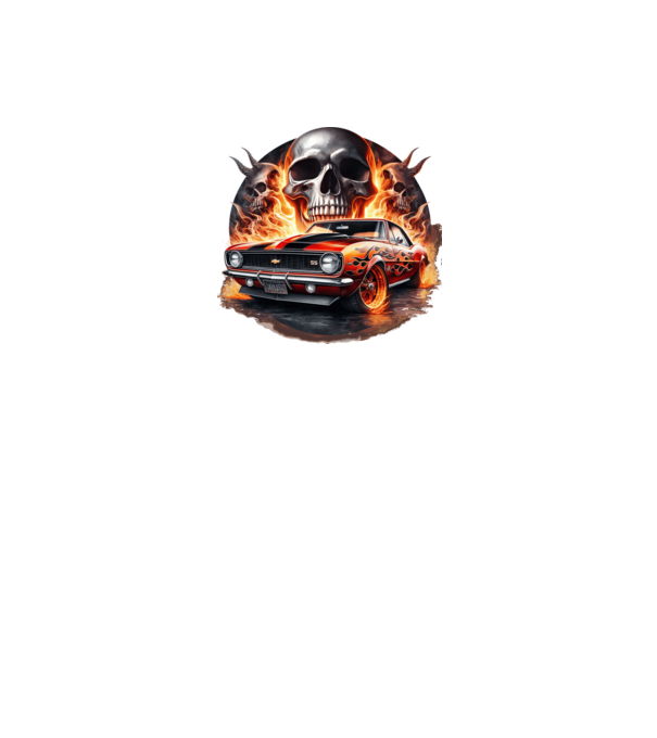 Muscle Car - Izomautó minta fekete pólón