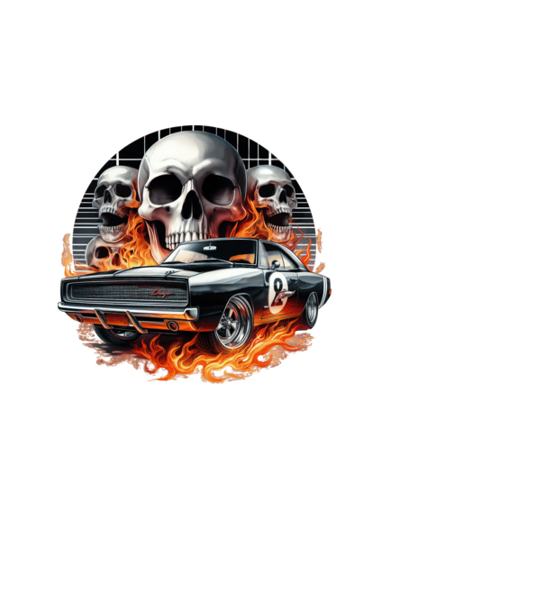 Muscle Car - Izomautó minta fehér pólón