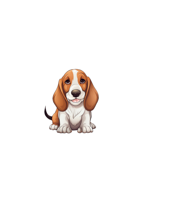 Aranyos kutya - Basset Hound minta fehér pólón