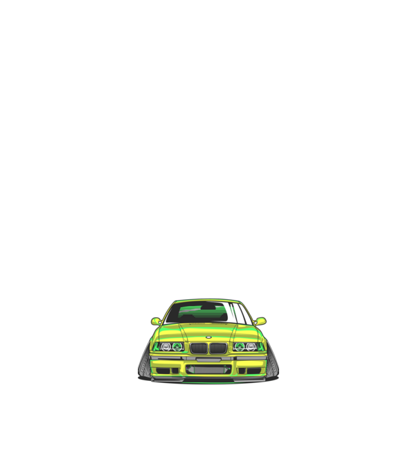 BMW E36 ˝negatív dőlésszög˝ minta sötétkék pólón