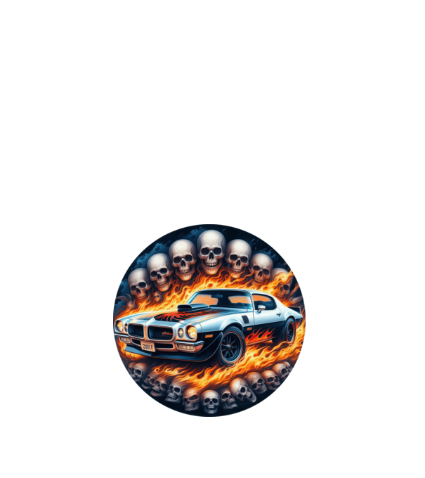 Muscle Car - Izomautó minta fehér pólón