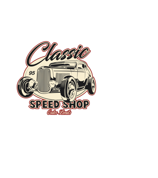 Hot Rod - Classic Speed Shop minta fehér pólón
