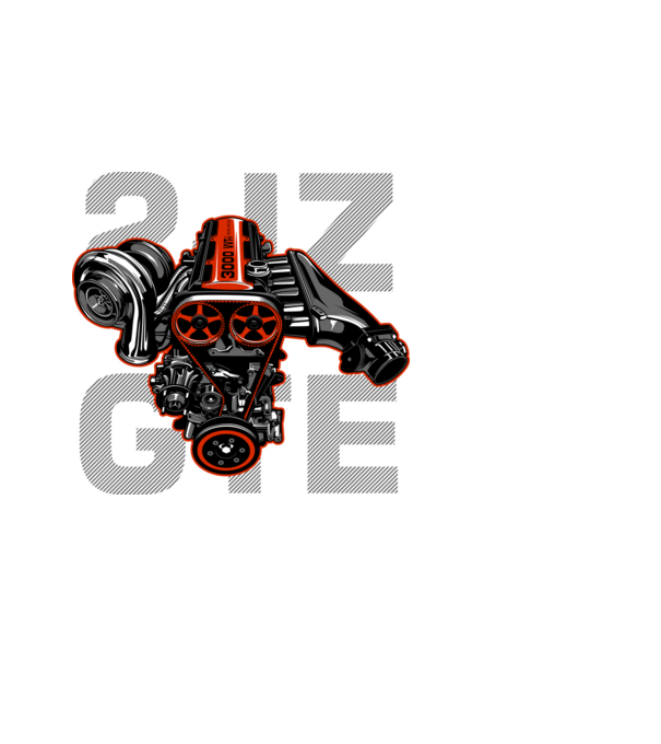 Toyota 2JZ-GTE Engine (motor)  minta fekete pólón