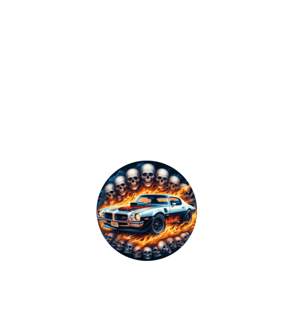 Muscle Car - Izomautó minta fehér pólón
