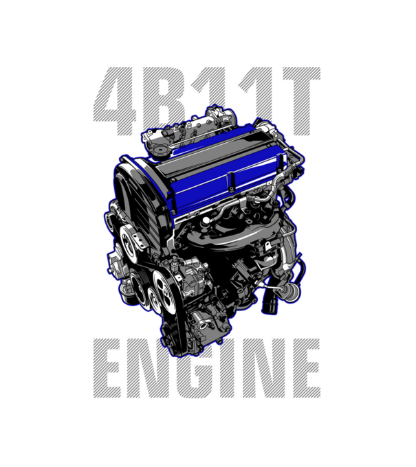 Mitsubishi 4B11T Engine (motor)  minta fekete pólón