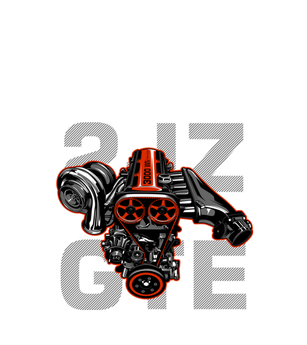 Toyota 2JZ-GTE Engine (motor) minta fekete pólón