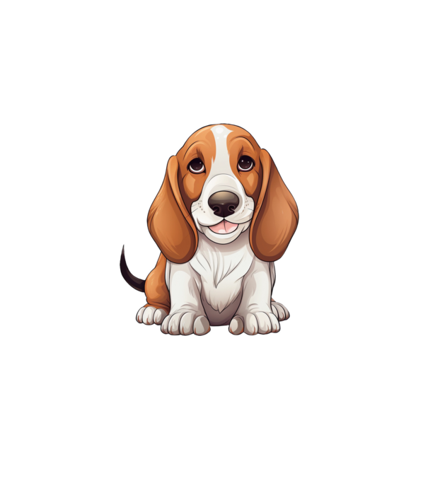 Aranyos kutya - Basset Hound minta fehér pólón