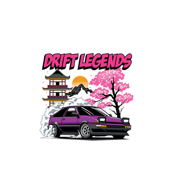 Toyota AE86 - Drift Legends minta fehér pólón