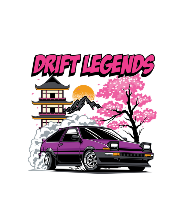 Toyota AE86 - Drift Legends minta fehér pólón