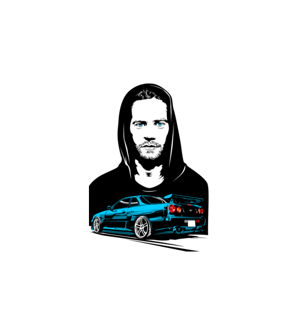 Paul Walker - Nissan Skyline R34 minta fehér pólón