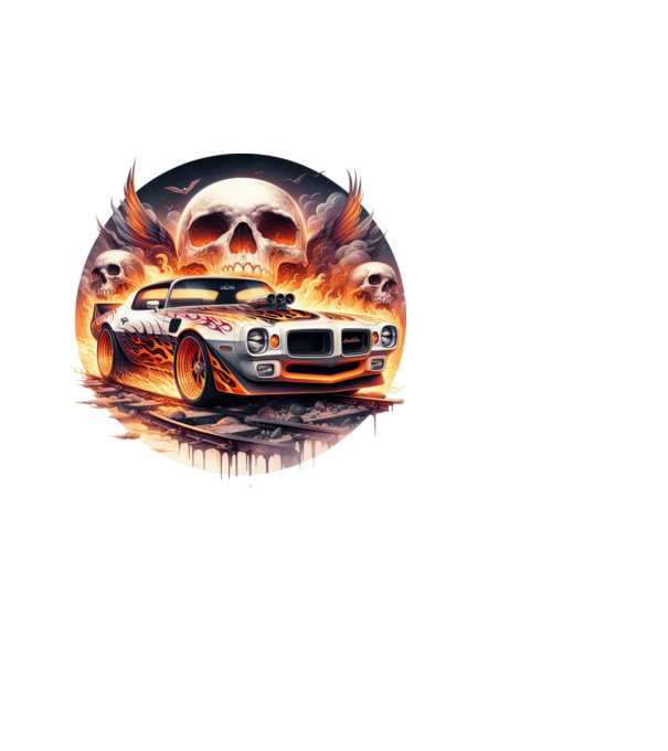 Muscle Car - Izomautó minta fehér pólón