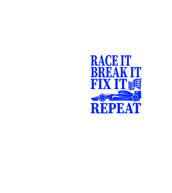 Race it, Break it, Fix it, Repeat - Versenyezz vele, törd meg, javítsd, Ismétlés minta neonsárga pólón