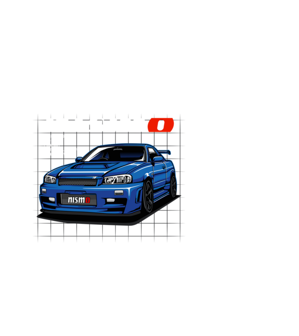 Nissan Skyline Nismo minta fekete pólón