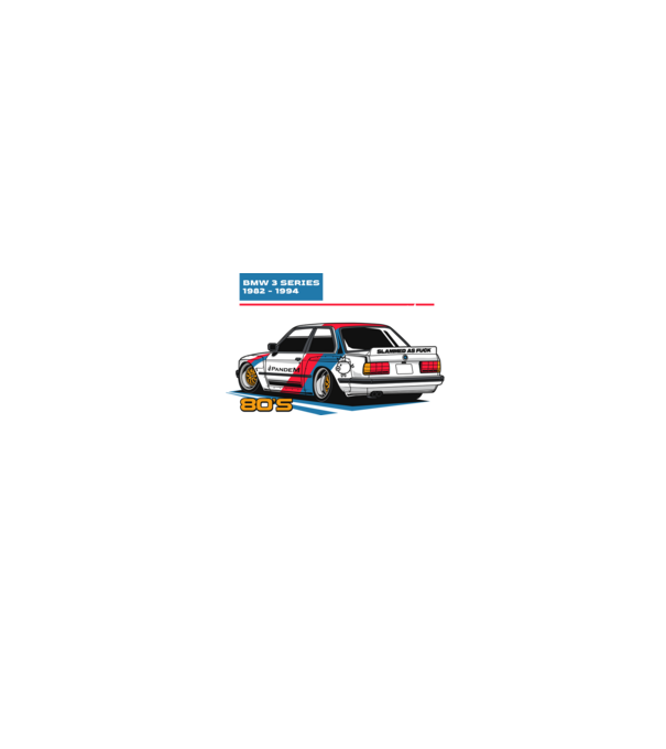 BMW E30 minta fekete pólón