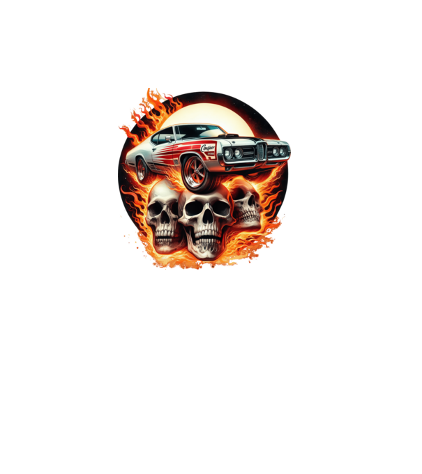 Muscle Car - Izomautó minta fekete pólón