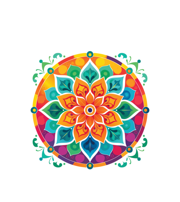 Mandala minta fehér pólón