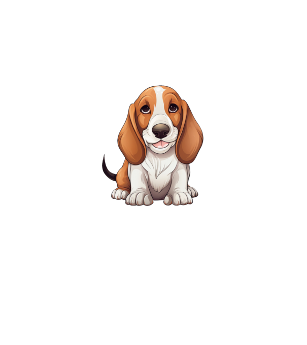 Aranyos kutya - Basset Hound minta fehér pólón