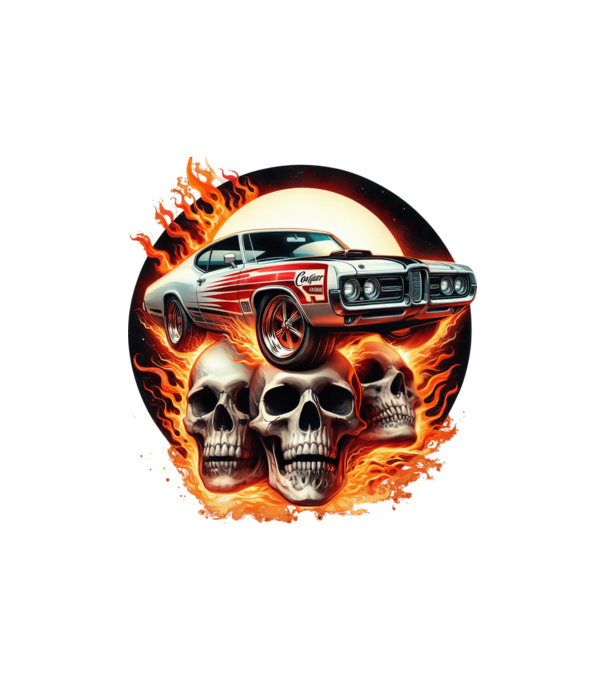 Muscle Car - Izomautó minta homokszín pólón