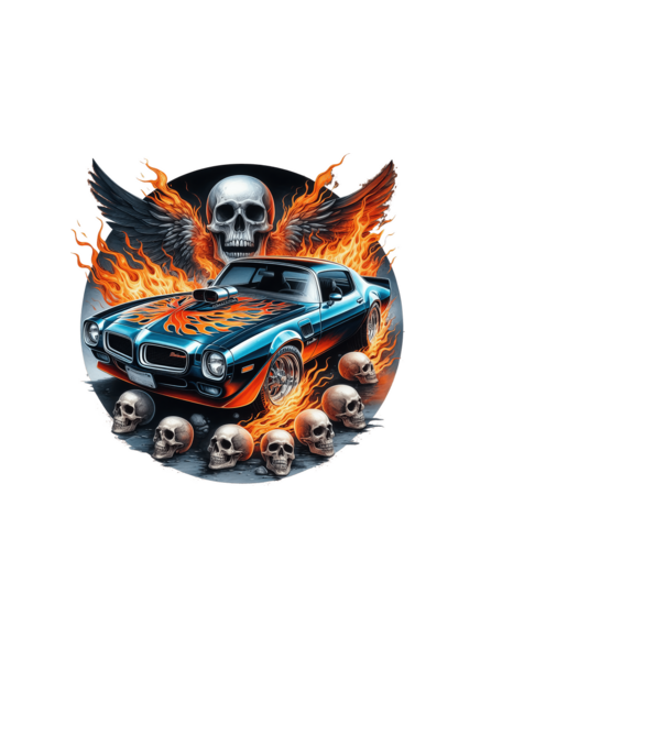 Muscle Car - Izomautó minta fehér pólón