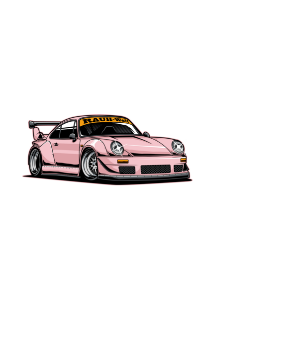 Porsche 930 minta fehér pólón
