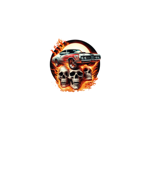 Muscle Car - Izomautó minta fekete pólón
