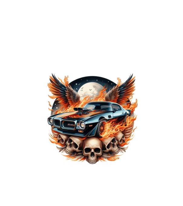 Muscle Car - Izomautó minta fekete pólón