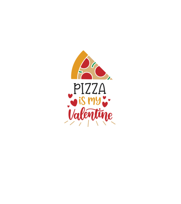 Pizza Is My Valentine - A pizza az én Valentinom minta világos rózsaszín pólón