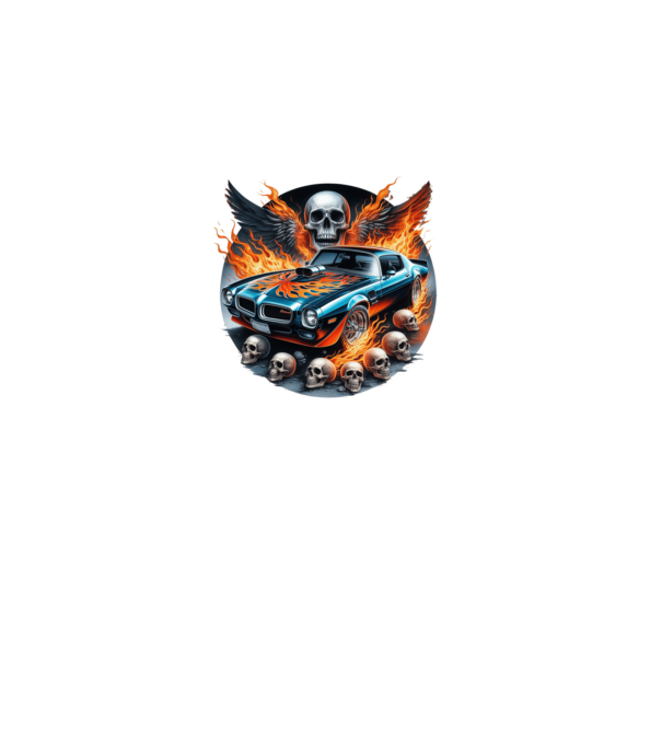 Muscle Car - Izomautó minta fekete pólón