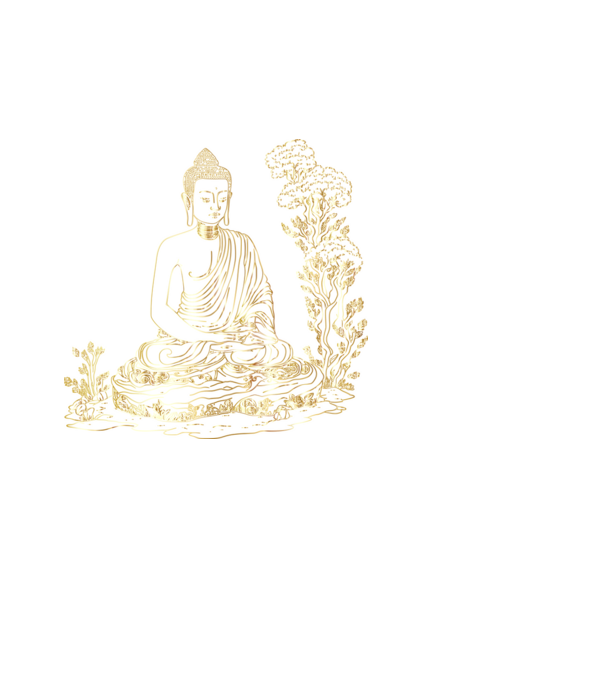 Buddha minta fehér pólón