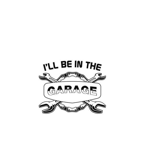 I'll be in the garage - A garázsban leszek minta fehér/piros pólón